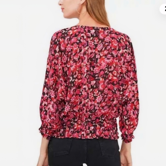 Vince Camuto Floral Blouse - Red and Black - Picture 2 of 6